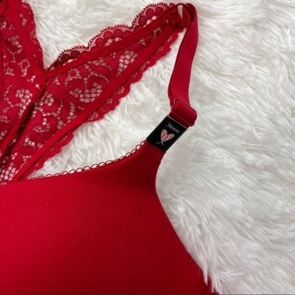 VS Body by Victoria Red Lightly Lined Demi 34DDD - Picture 4 of 9